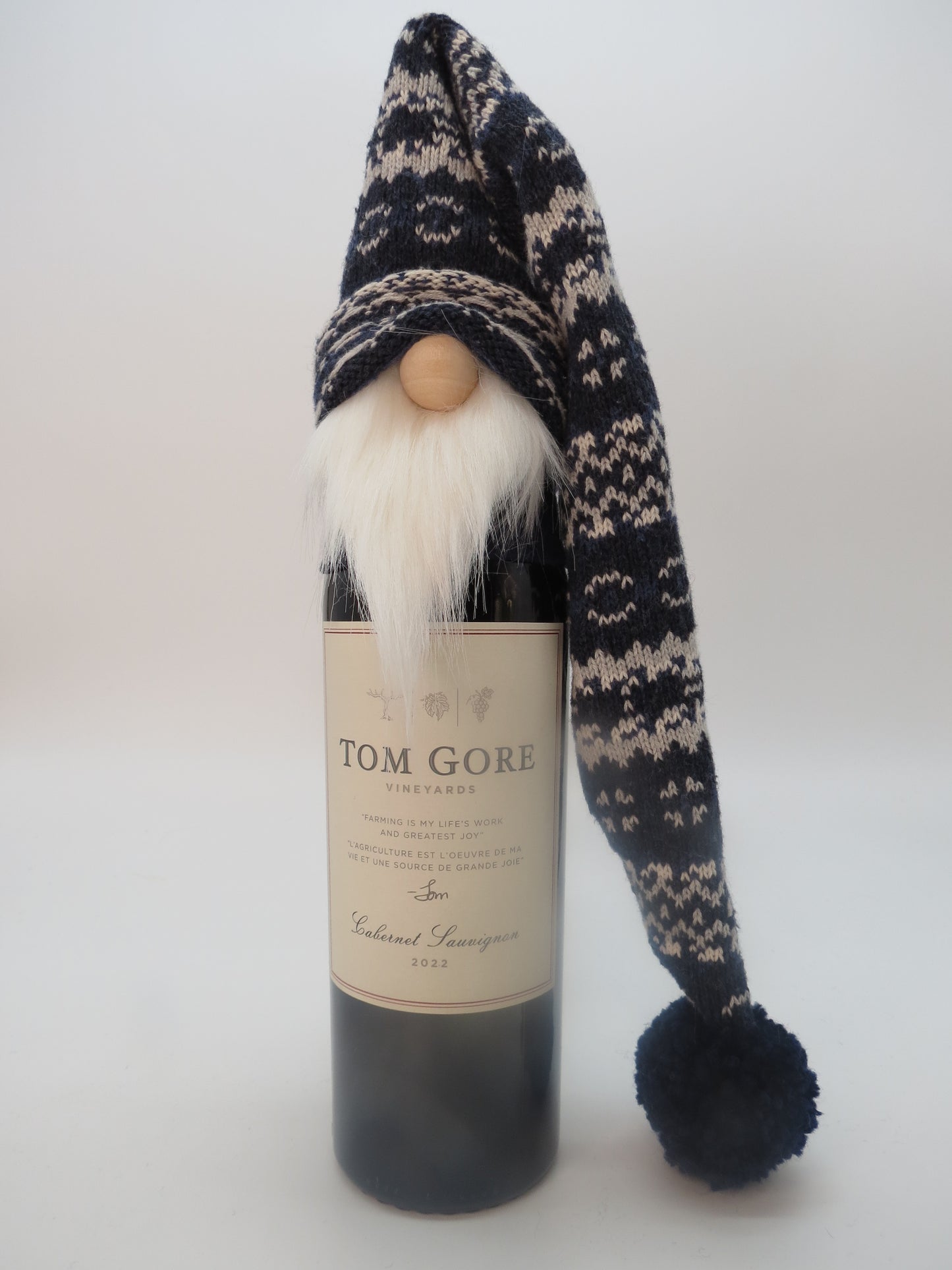 18 - 21" (45.7 - 53.3 cm) Tree/Bottle Topper Gnome (6120) - Navy/White Nordic