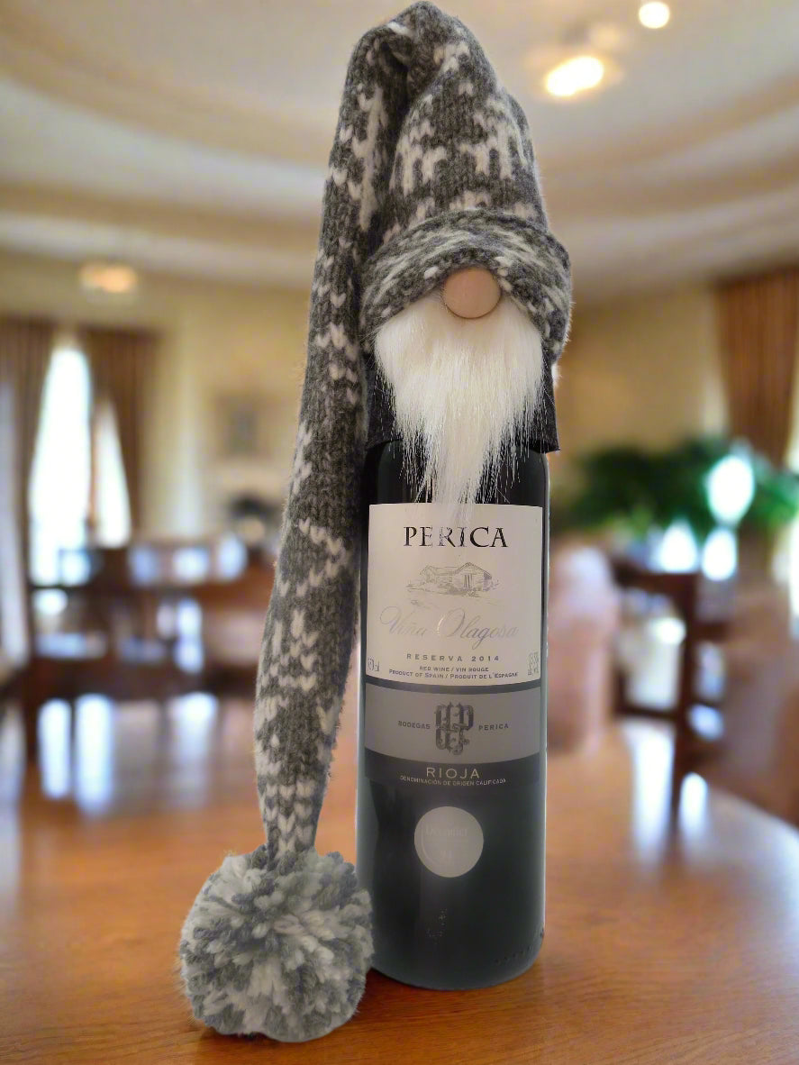 18 - 21" (45.7 - 53.3 cm) Tree/Bottle Topper Gnome (6128) - Gray/White Nordic