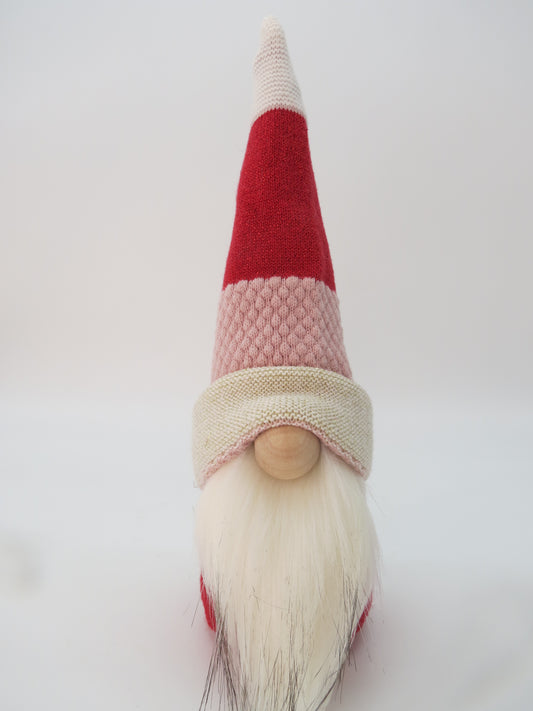 10" Small Gnome (5962) White/Pink/Red Stripes with Sparkles