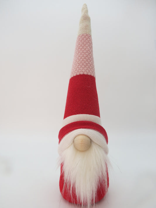 15" Medium Gnome (5969) - White/Red/Pink Stripes with Sparkles