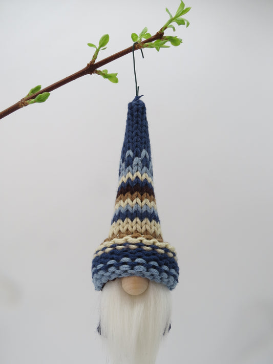 6" Ornament Gnome (6000) - Blue/Beige/White