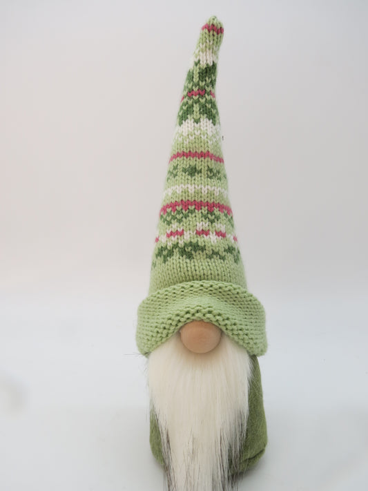 10" Small Gnome (6013) Olive Green/Pink/White