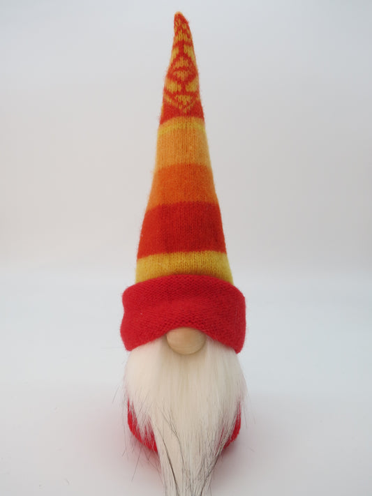 10" (25.4 cm) Small Gnome (6071) Orange/Red/Yellow Stripes with Nordic