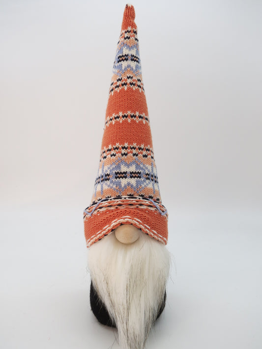 15" (38.1 cm) Medium Gnome (6073) - Orange with Nordic Pattern