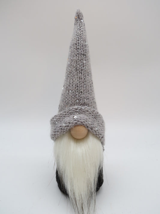 10" (25.4 cm) Small Gnome (6091) Light Gray with Sparkles