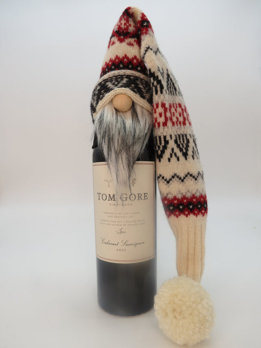 18 - 21" (45.7 - 53.3 cm) Tree/Bottle Topper Gnome (6122) - Black/Red/Cream/Gray Nordic