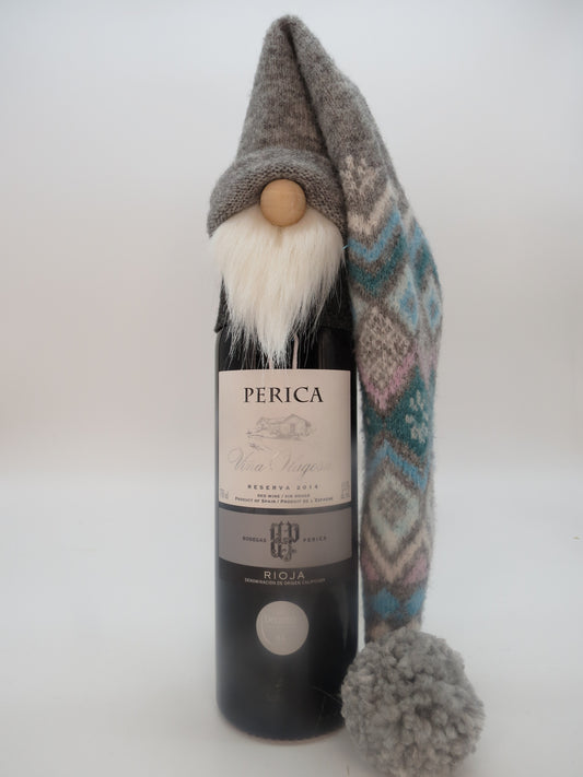 18 - 21" (45.7 - 53.3 cm) Tree/Bottle Topper Gnome (6125) - Gray/Turquoise/Green/Pink