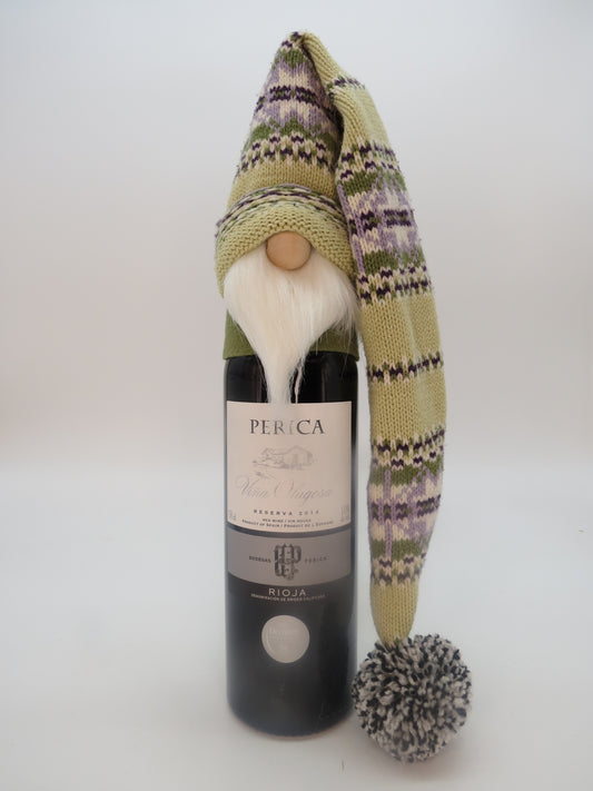 18 - 21" (45.7 - 53.3 cm) Tree/Bottle Topper Gnome (6126) - Olive Green/Mauve Nordic