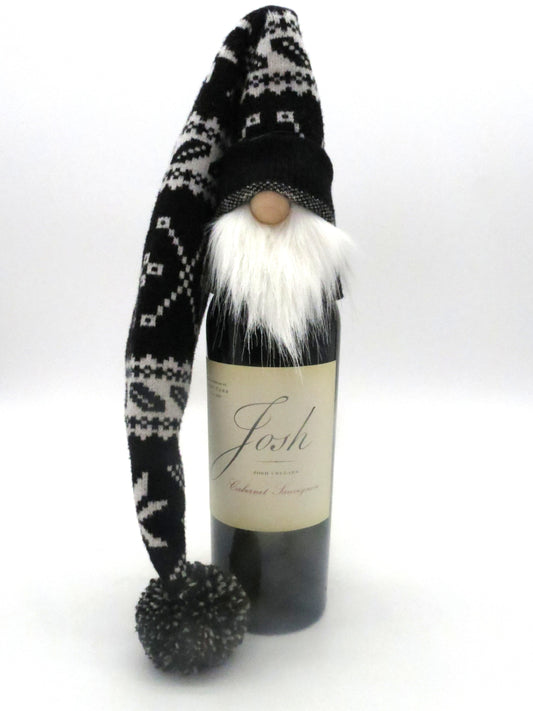 18 - 21" (45.7 - 53.3 cm) Tree/Bottle Topper Gnome (6138) -Black/White Nordic