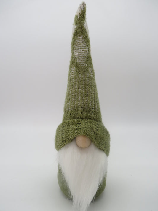 15" Medium Gnome (6193) - Olive Green/White