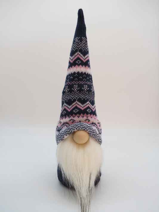 10" Small Gnome (5644) Navy/Pink/White